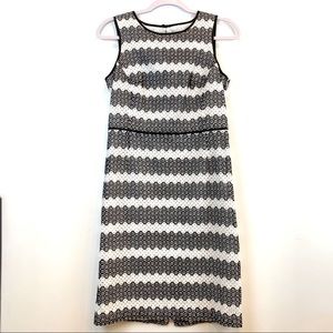 Pure Collection Sleeveless Midi Knee Length Dress. Size 6. Black & White Eyelet